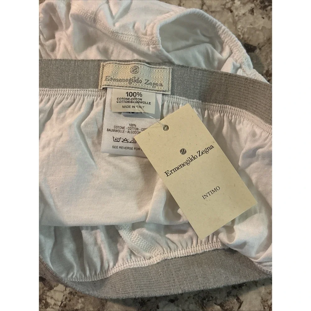 Vintage ERMENEGILDO ZEGNA Intimo Cotton Men's‎ Bikini Brief Underwear White 2XL